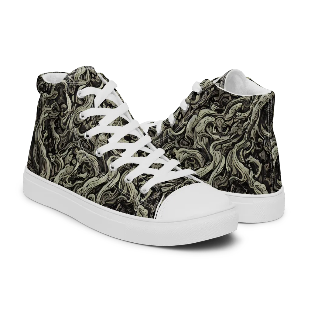 Bone Tide on Women's High Top Canvas Shoes — Right