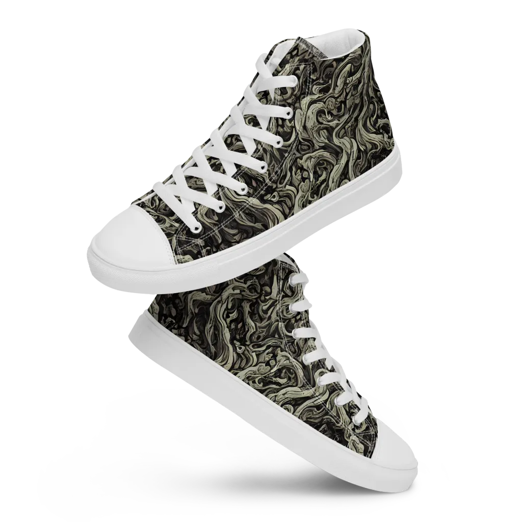 Bone Tide on Women's High Top Canvas Shoes — Front