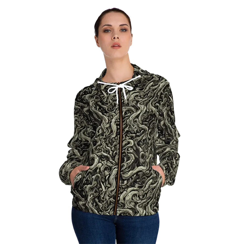 Bone Tide on Women's Full-Zip Hoodie — Front On Person