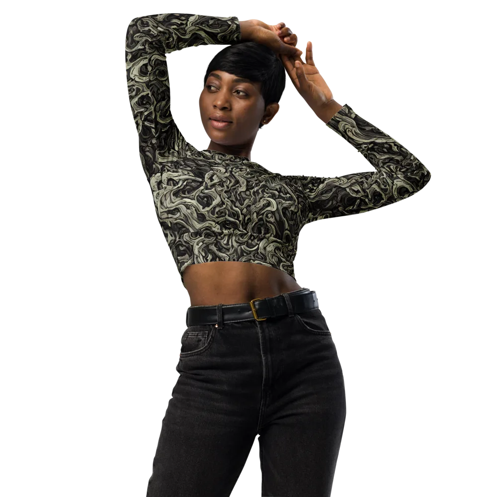 Bone Tide on Long Sleeve Crop Top — Front
