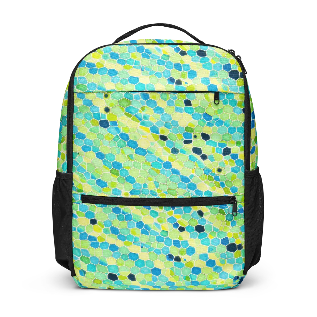 Aqua Mosaic on Utility Backpack — Front