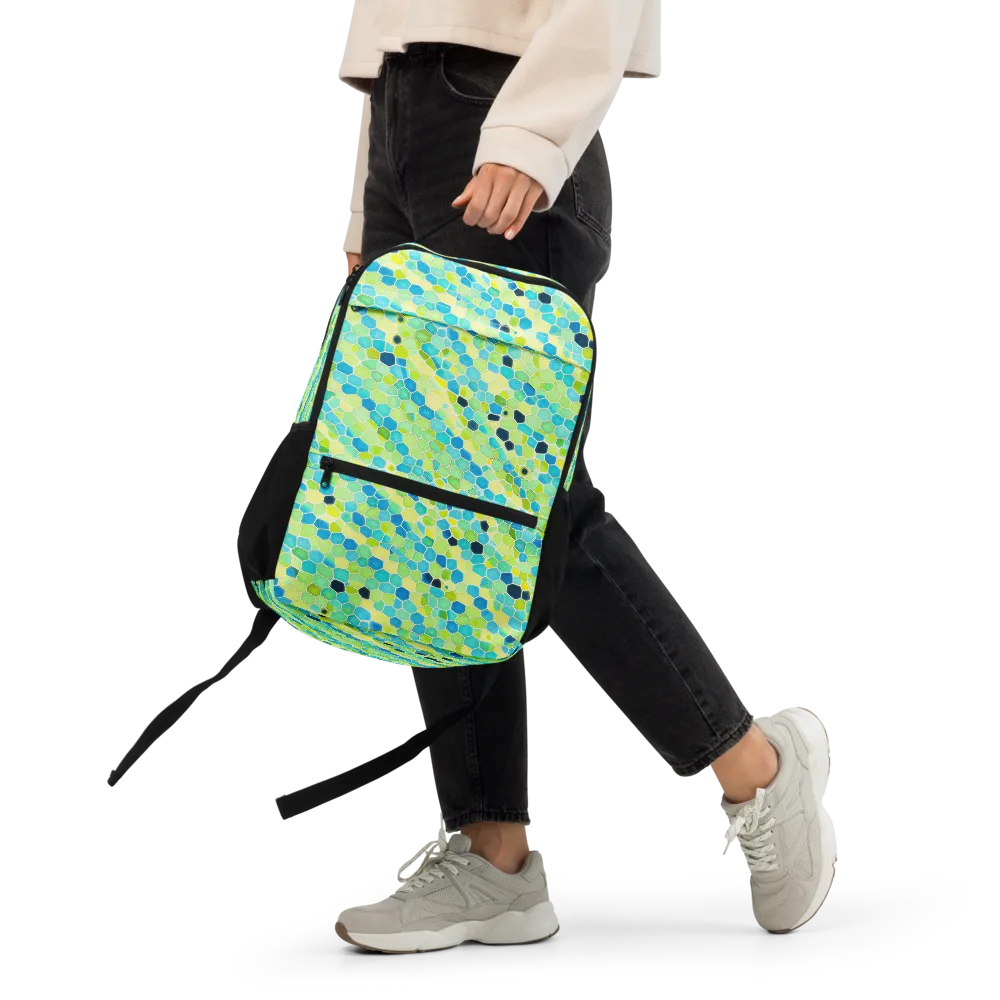 Aqua Mosaic on Utility Backpack — Front
