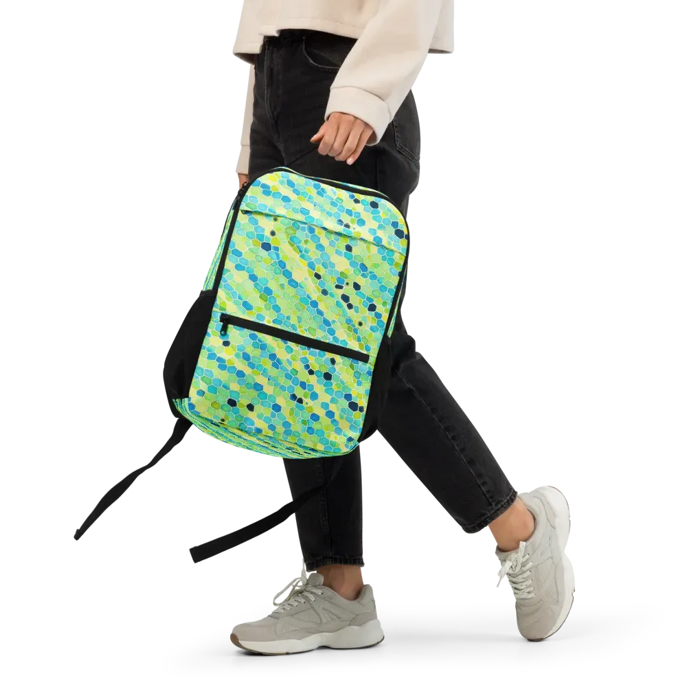 Aqua Mosaic on Utility Backpack — Front