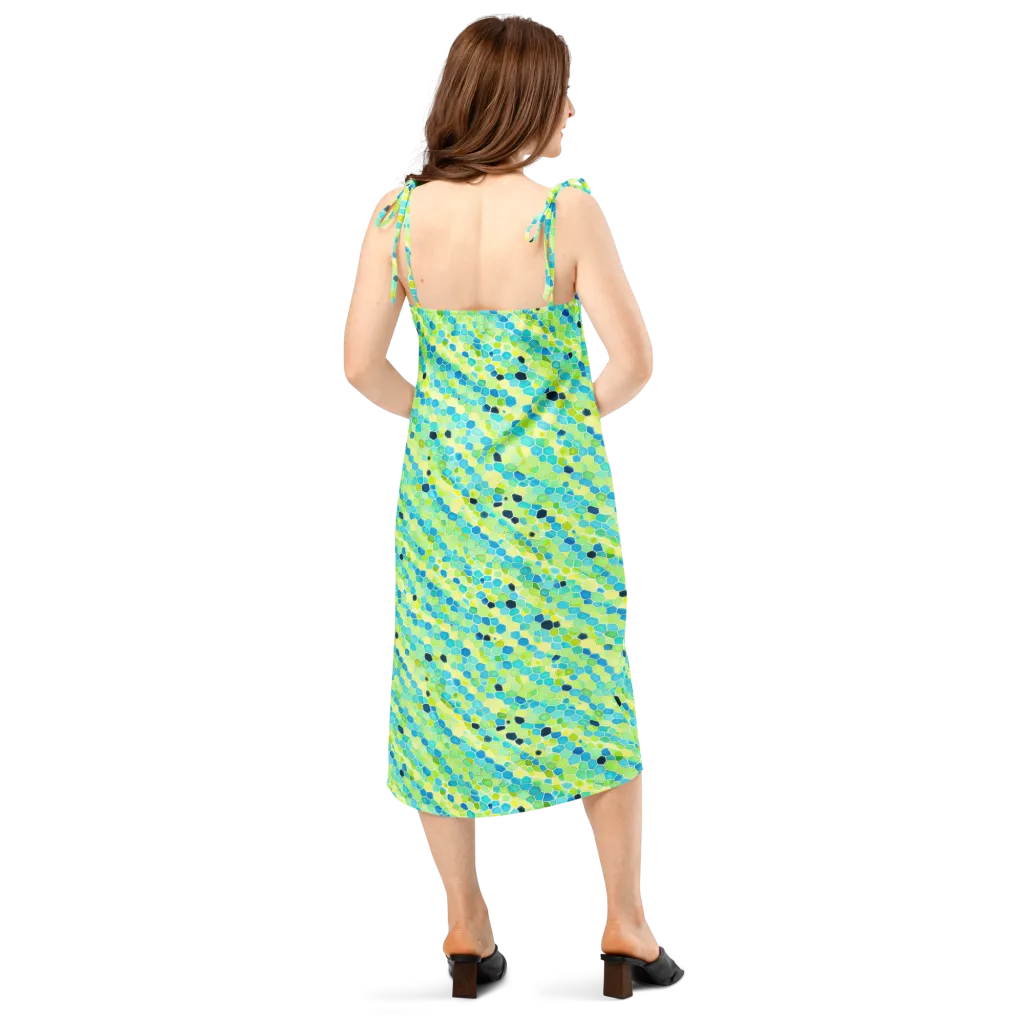 Aqua Mosaic on Slip Dress — Back
