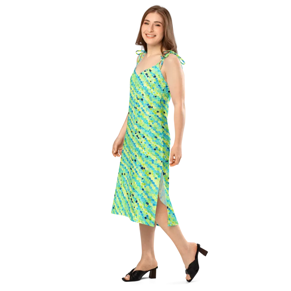 Aqua Mosaic on Slip Dress — Left Front