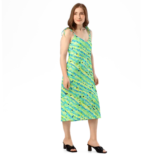 Aqua Mosaic on a Slip Dress