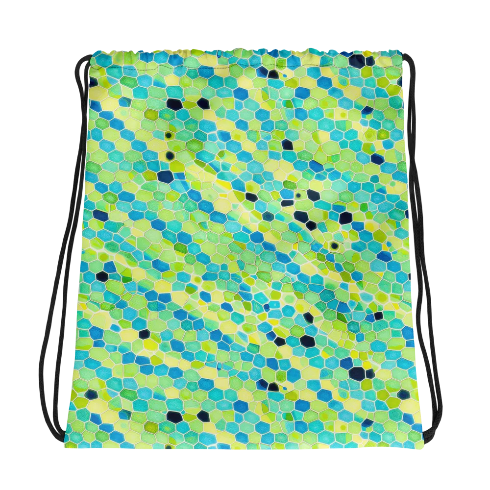 Aqua Mosaic on Drawstring Bag — Photo