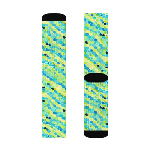 Aqua Mosaic on a Socks