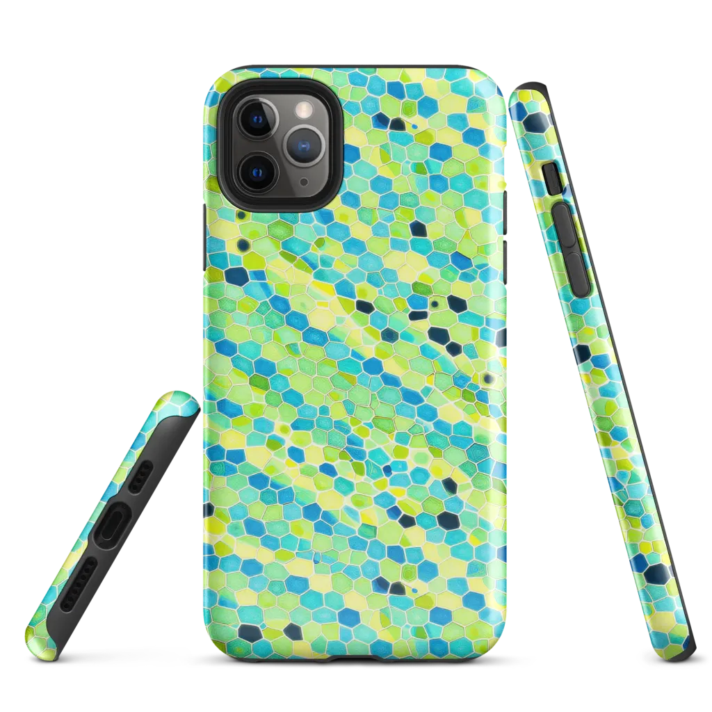 Aqua Mosaic on Tough Case for iPhone® — Front