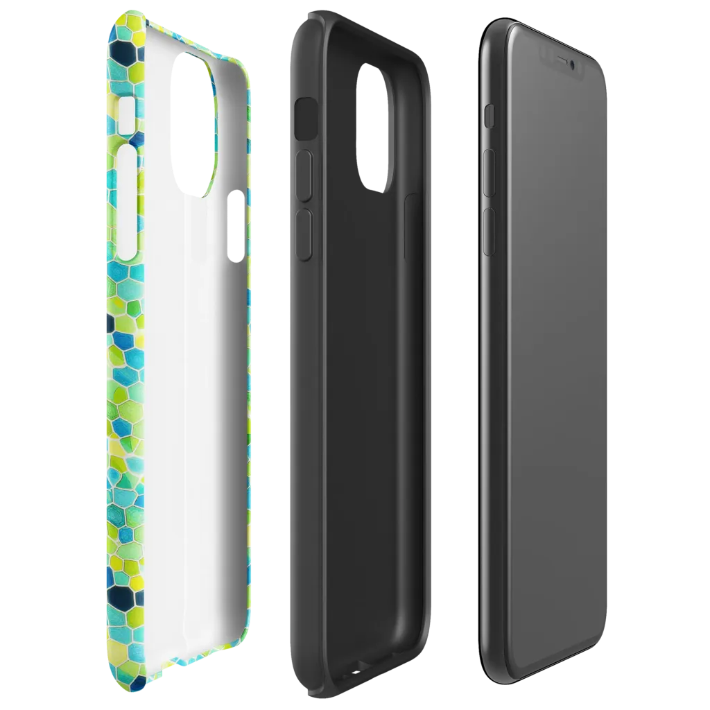 Aqua Mosaic on Tough Case for iPhone® — Right