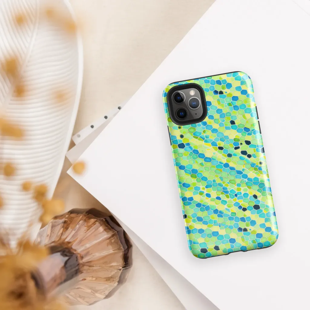 Aqua Mosaic on Tough Case for iPhone® — Front