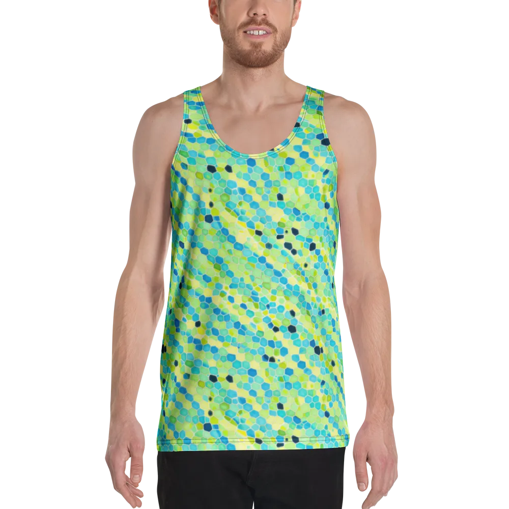 Aqua Mosaic on Men's Tank Top — Front