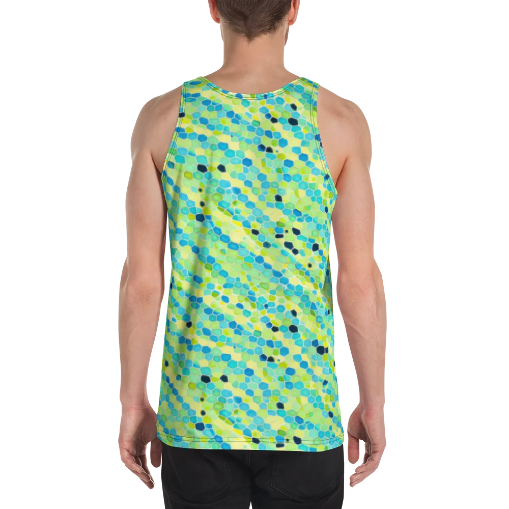Aqua Mosaic on Men's Tank Top — Back