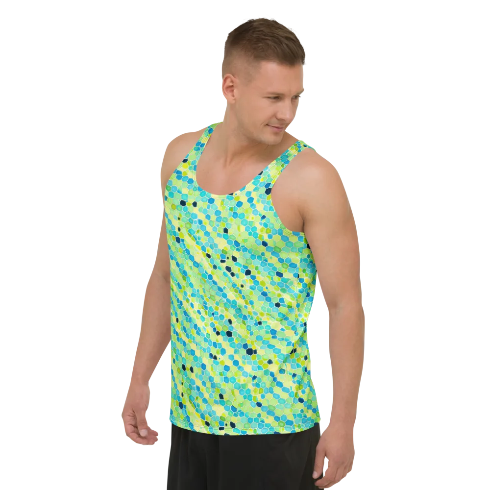 Aqua Mosaic on Men's Tank Top — Left Front