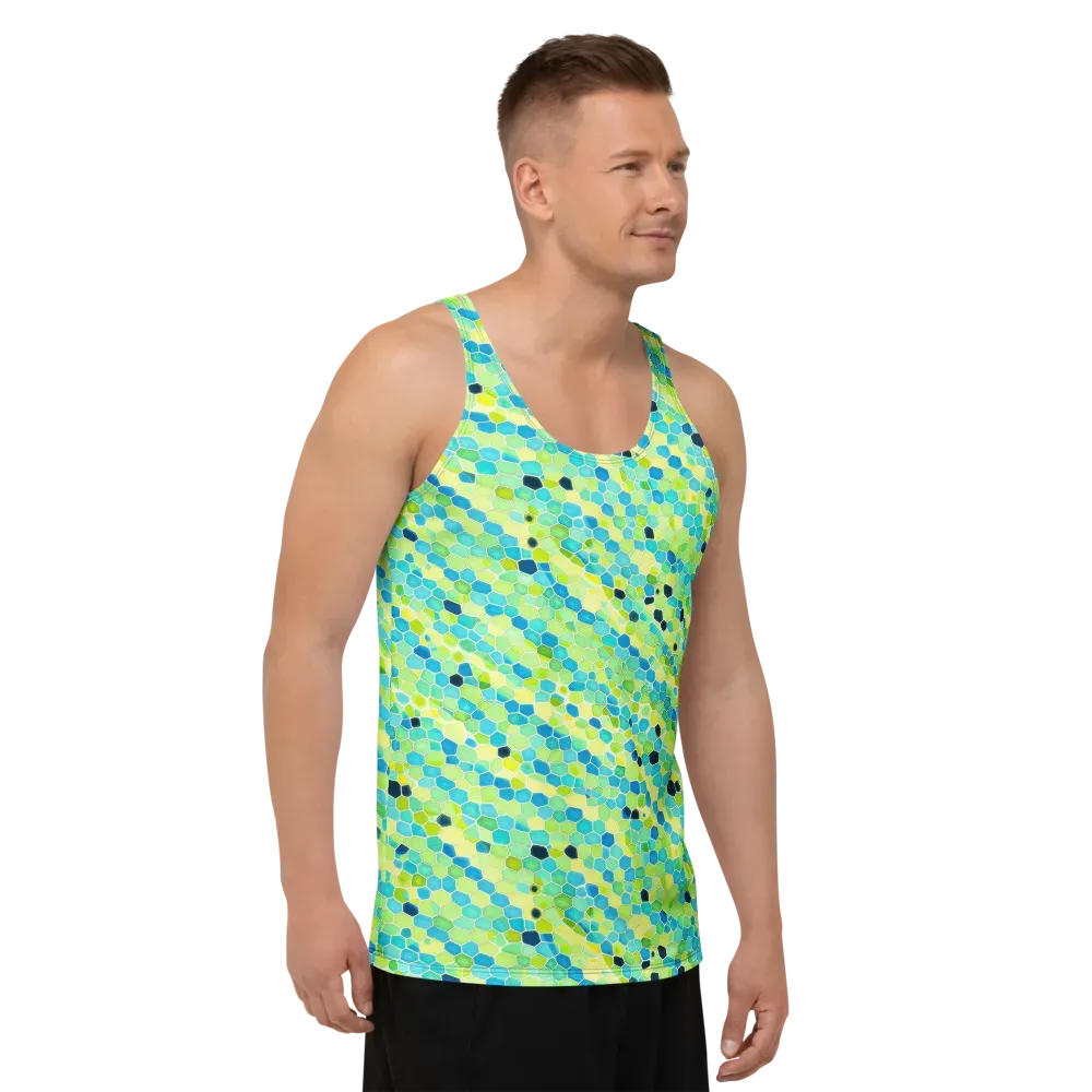 Aqua Mosaic on Men's Tank Top — Right Front