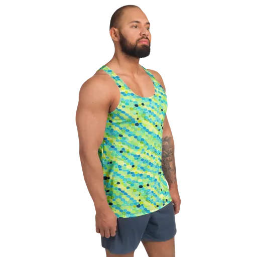 Aqua Mosaic on a Men's Tank Top