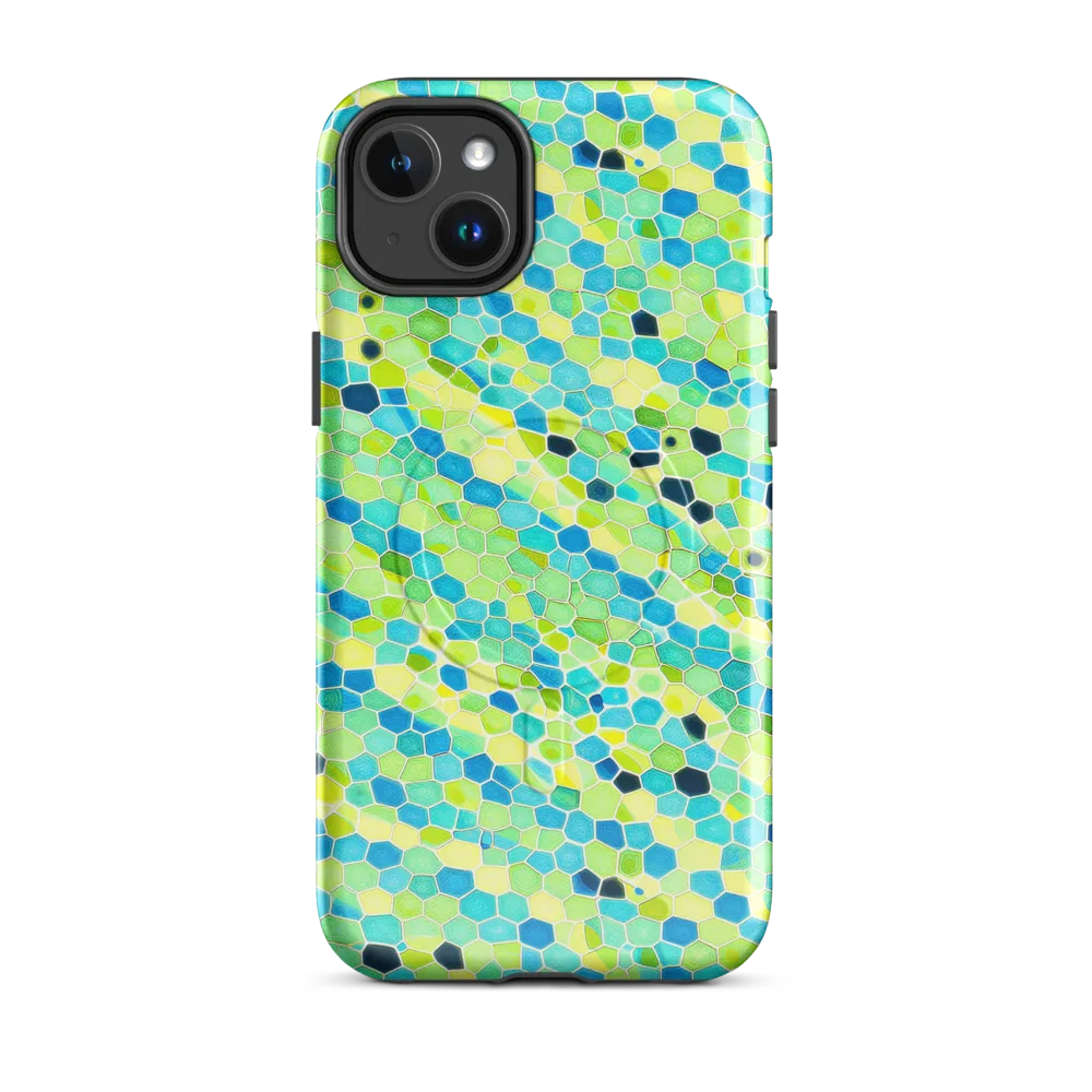 Aqua Mosaic on MagSafe Tough Case for iPhone® — Front