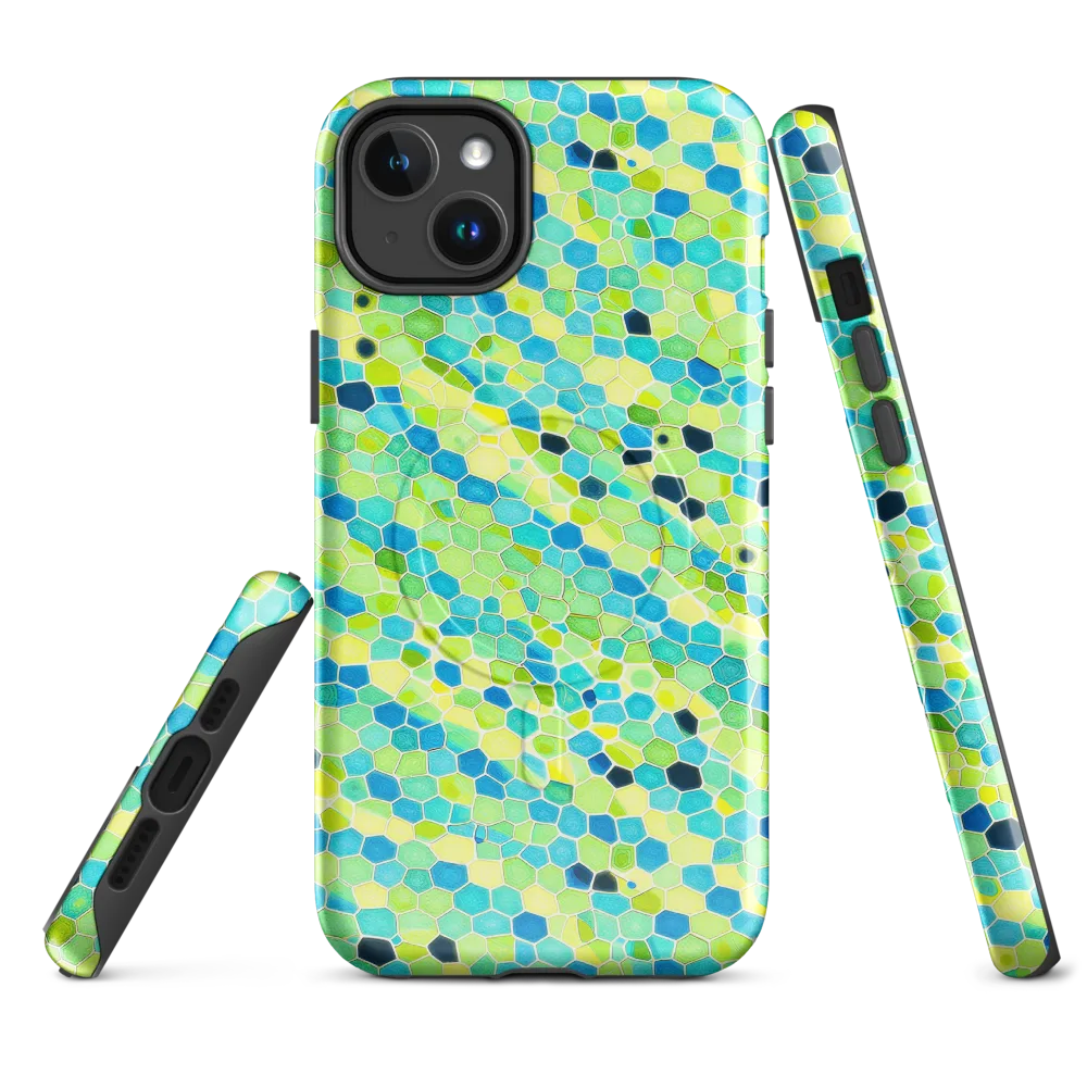 Aqua Mosaic on MagSafe Tough Case for iPhone® — Front