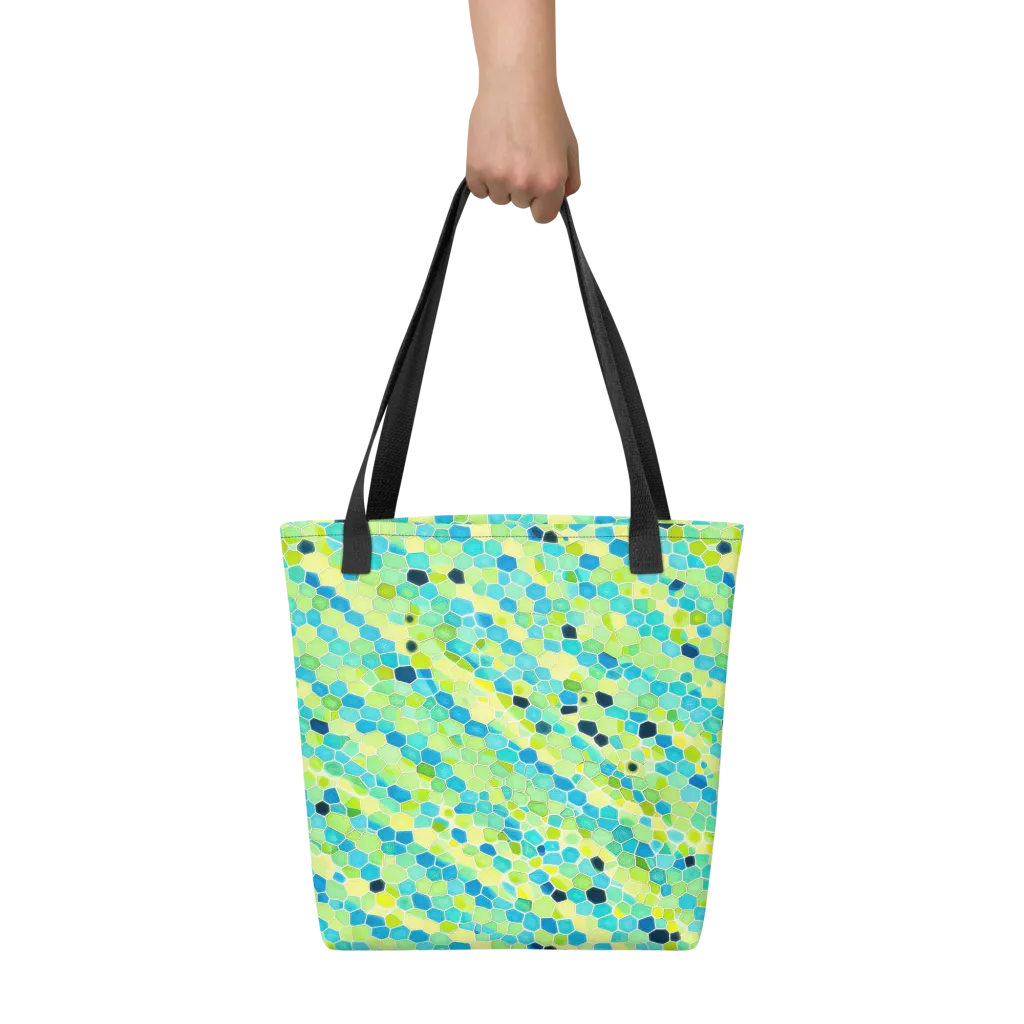 Aqua Mosaic on Tote Bag — Front
