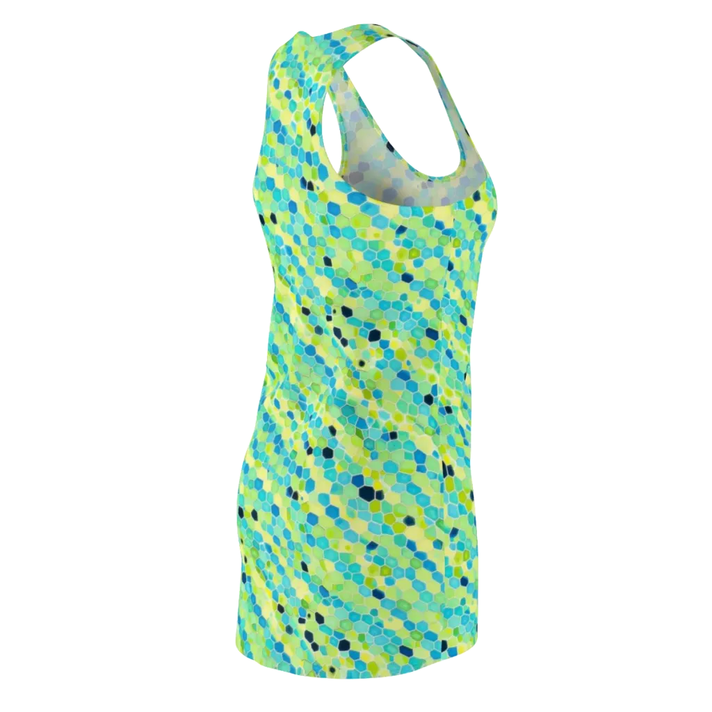 Aqua Mosaic on Racerback Dress — Back Side