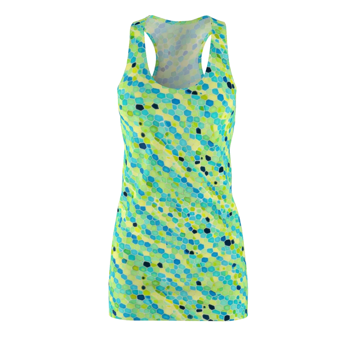 Aqua Mosaic on Racerback Dress — Front