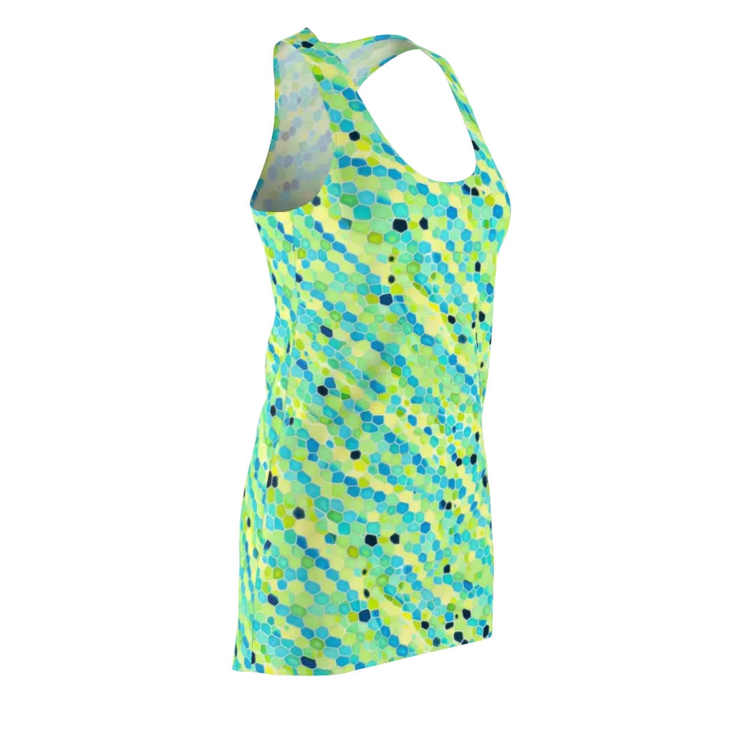 Aqua Mosaic on Racerback Dress — Front Side