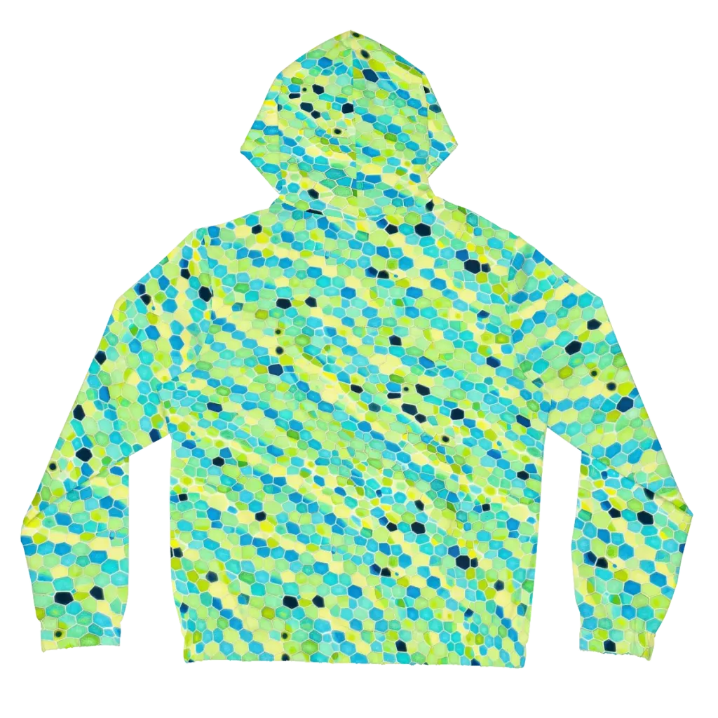 Aqua Mosaic on Women's Full-Zip Hoodie — Back