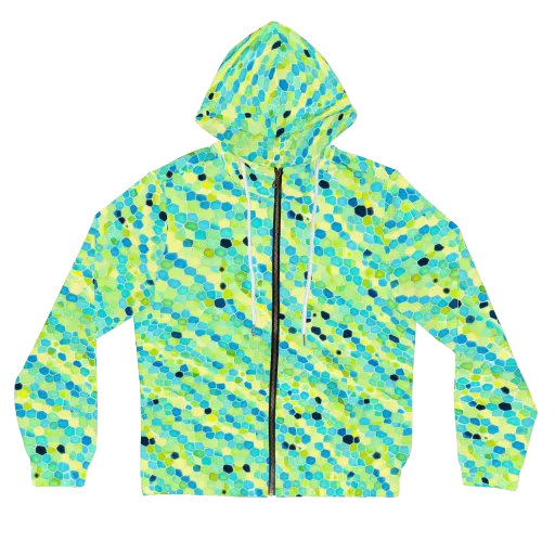 Aqua Mosaic on a Women's Full-Zip Hoodie