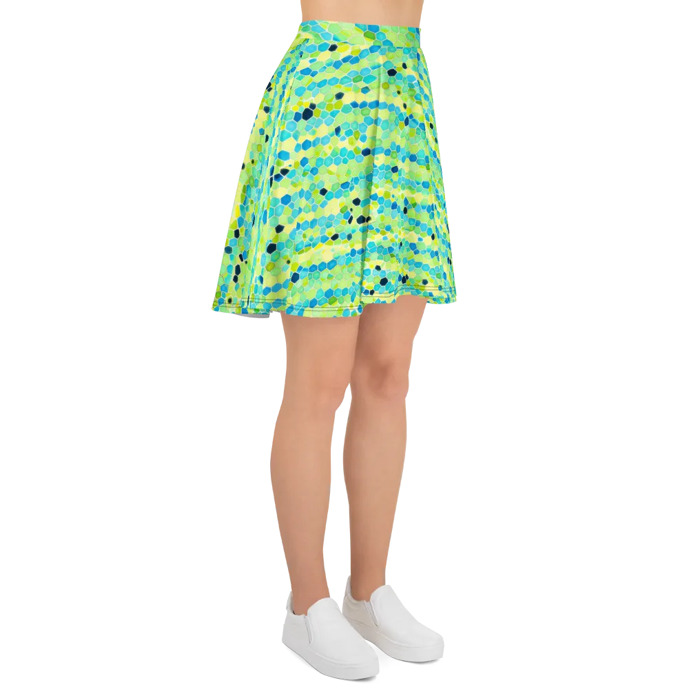 Aqua Mosaic on Skater Skirt — Right