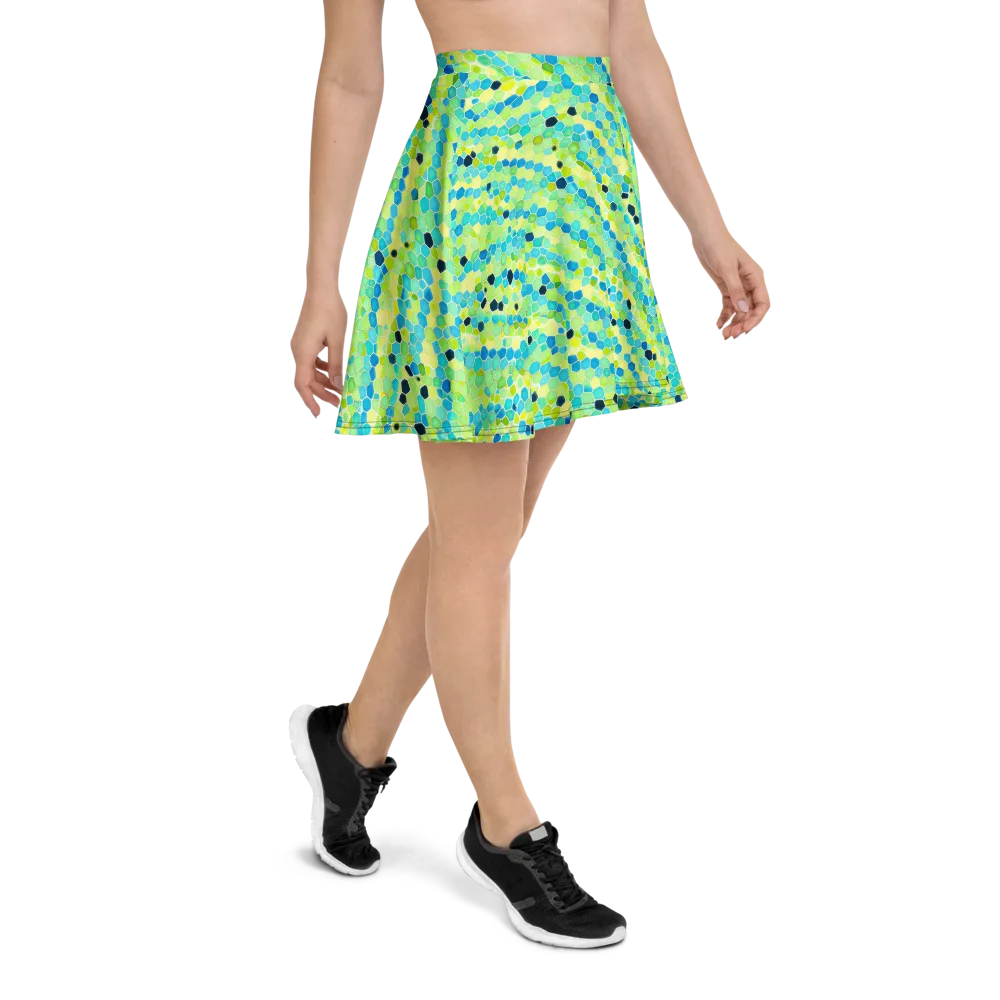 Aqua Mosaic on Skater Skirt — Right