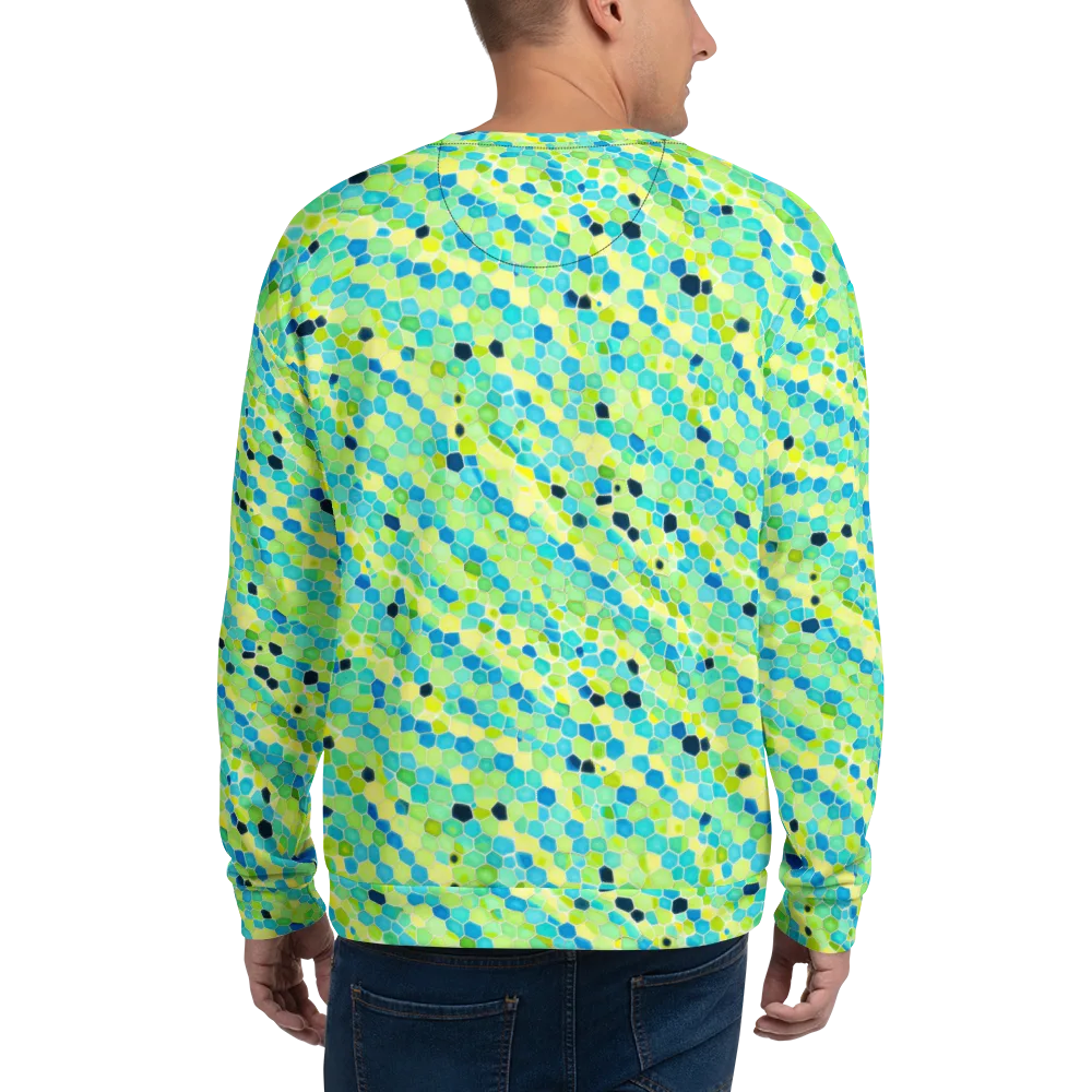 Aqua Mosaic on Sweatshirt — Back