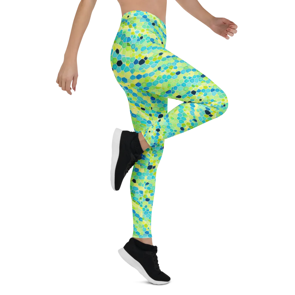 Aqua Mosaic on Leggings — Right