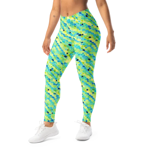 Aqua Mosaic on a Leggings