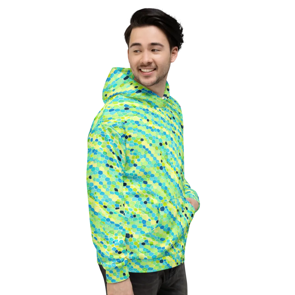 Aqua Mosaic on Hoodie — Right