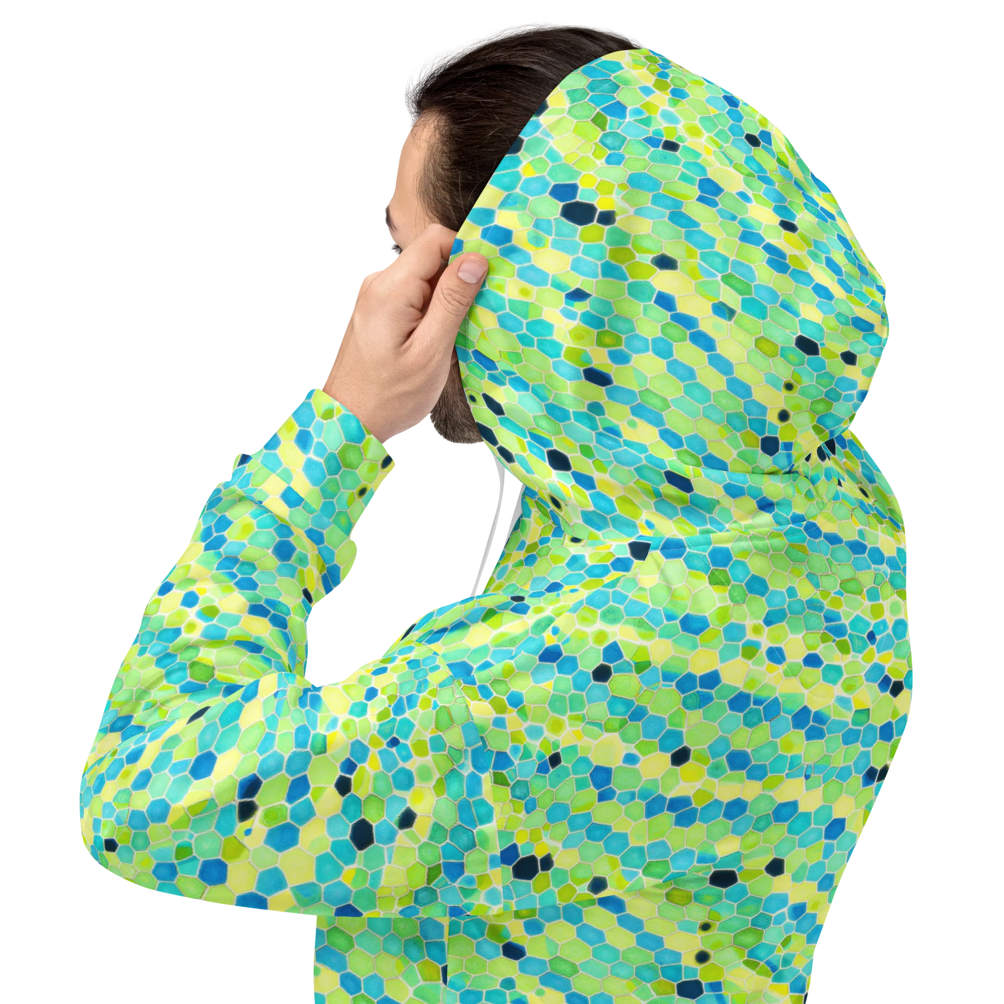 Aqua Mosaic on Hoodie — Back