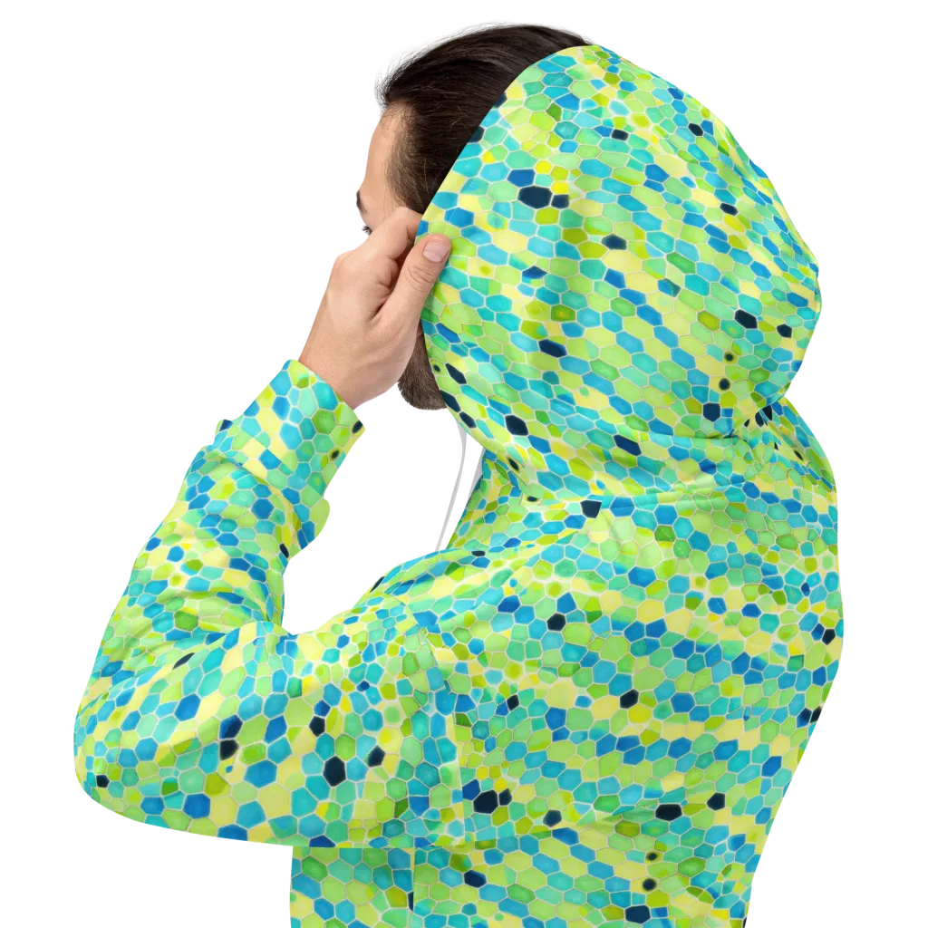 Aqua Mosaic on Hoodie — Back
