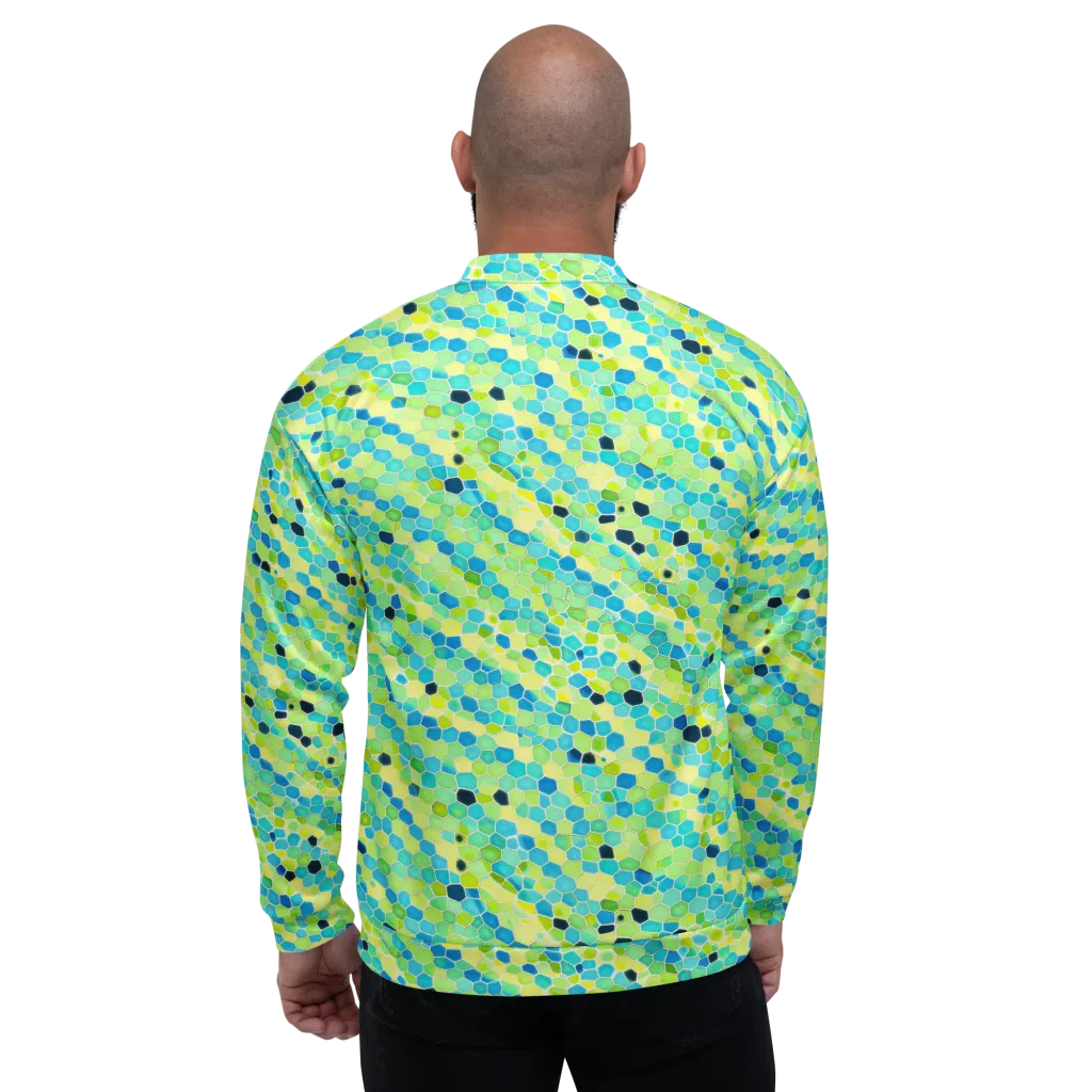 Aqua Mosaic on Bomber Jacket — Back
