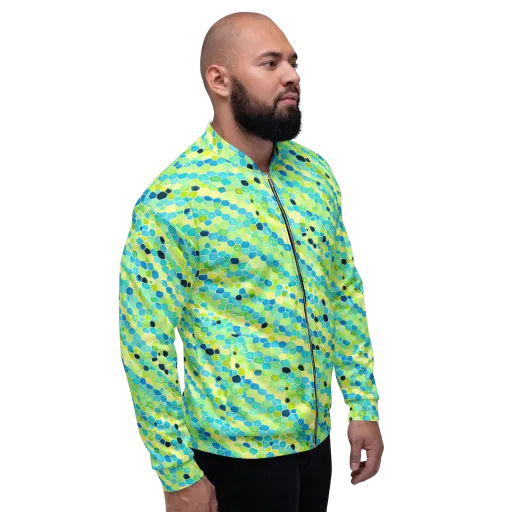 Aqua Mosaic on a Bomber Jacket