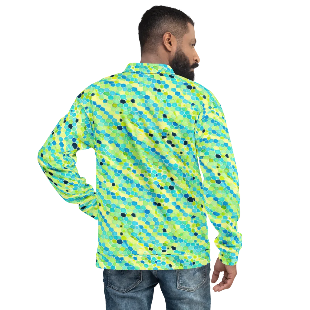 Aqua Mosaic on Bomber Jacket — Back