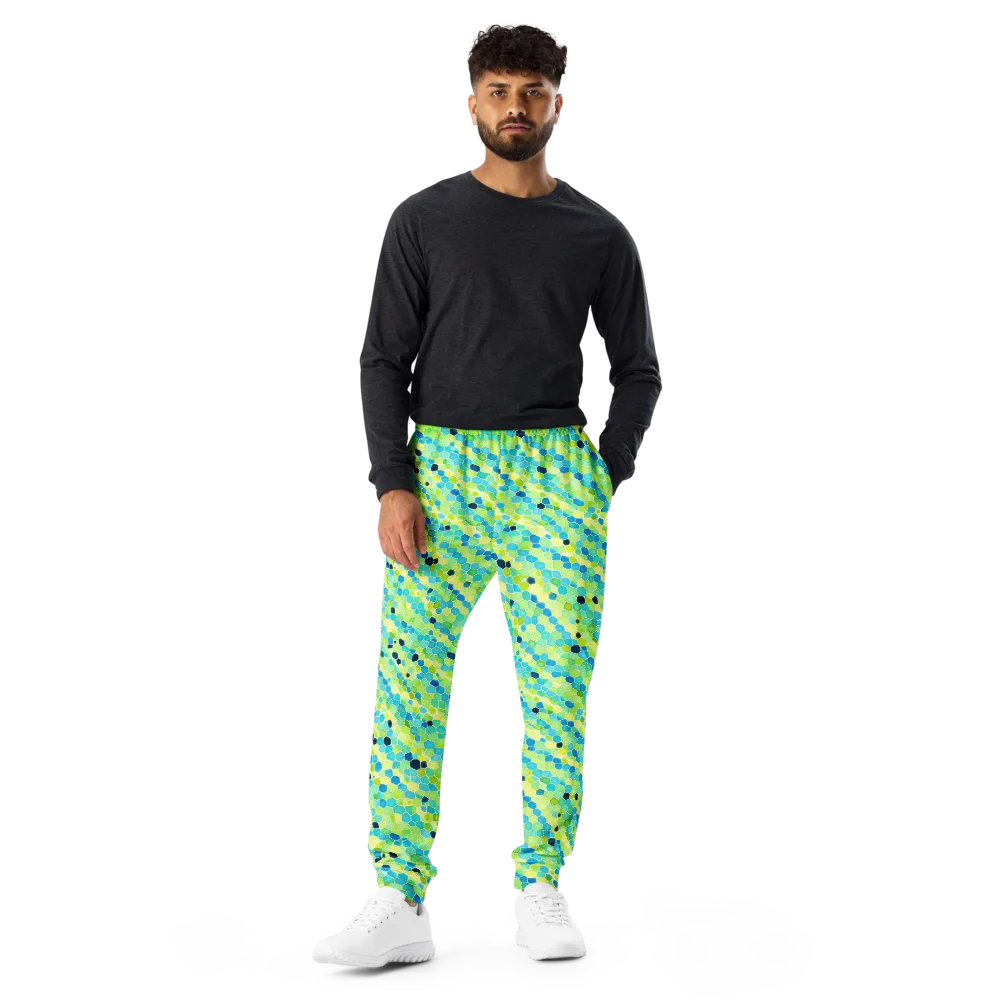 Aqua Mosaic on Men's Joggers — Front