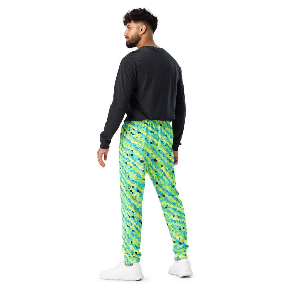 Aqua Mosaic on Men's Joggers — Back