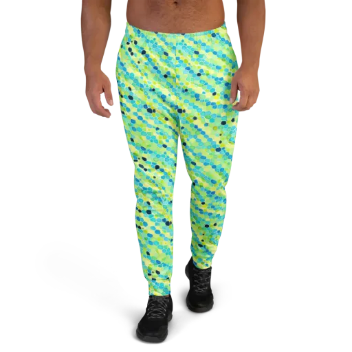 Aqua Mosaic on a Men's Joggers