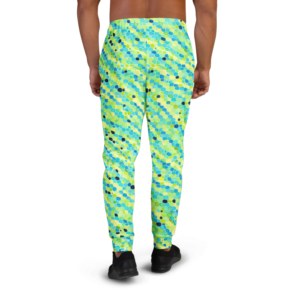 Aqua Mosaic on Men's Joggers — Back