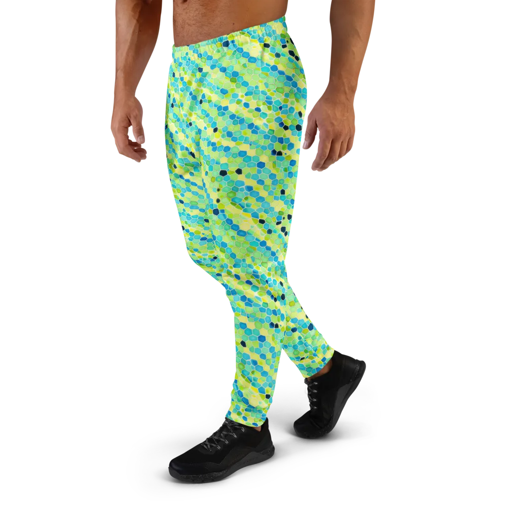 Aqua Mosaic on Men's Joggers — Left