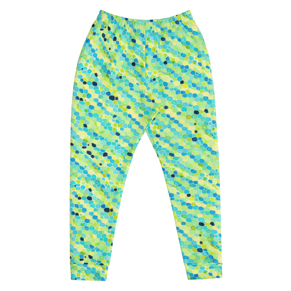 Aqua Mosaic on Men's Joggers — Front