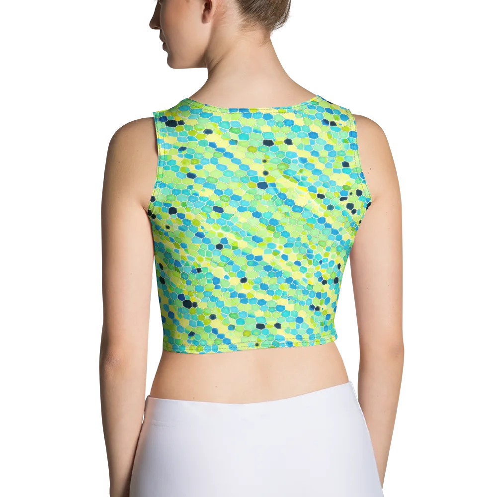 Aqua Mosaic on Crop Top — Back