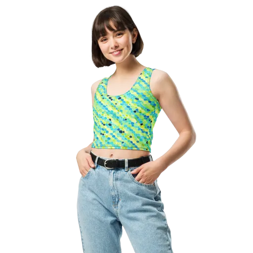 Aqua Mosaic on a Crop Top