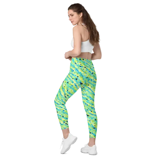 Aqua Mosaic on a Leggings with Pockets