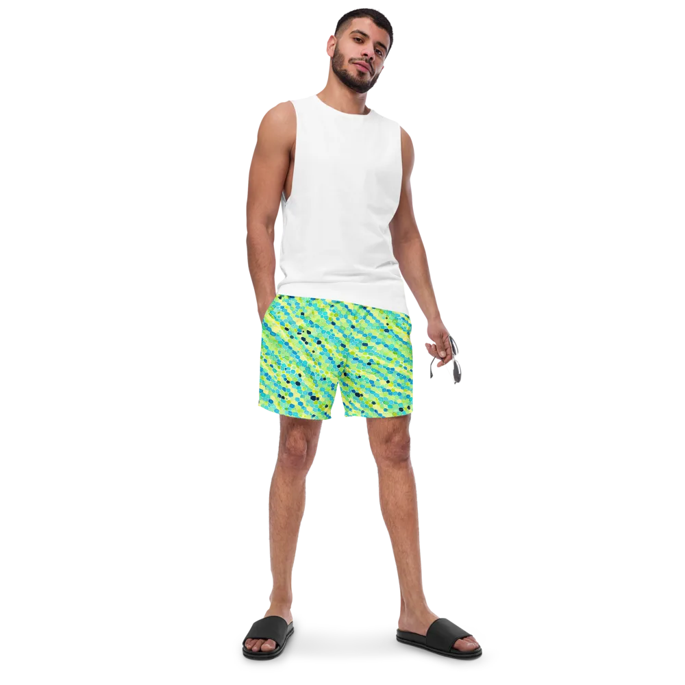 Aqua Mosaic on Swim Trunks — Front