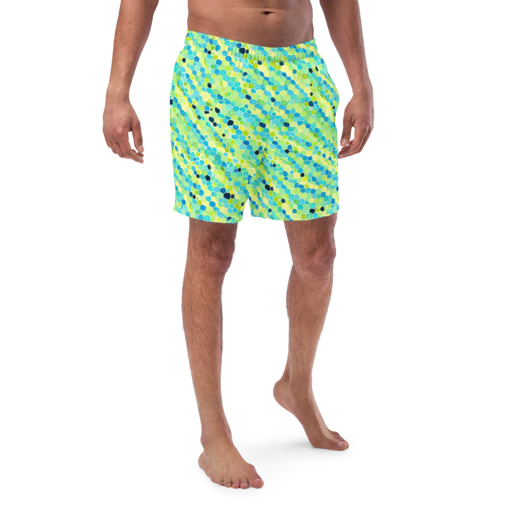 Aqua Mosaic on Swim Trunks — Front
